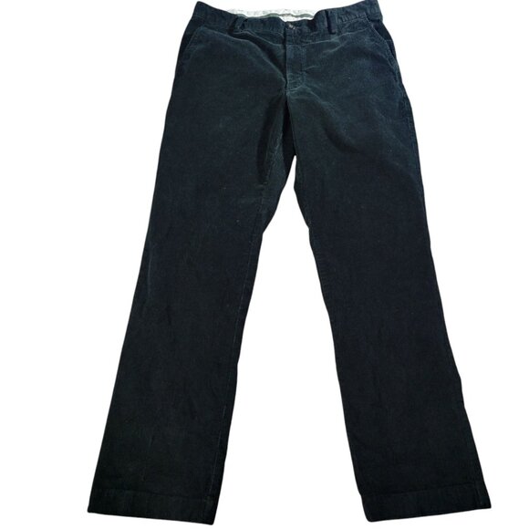 LL Bean Corduroy Pants Mens 34x32 Black Straight Preppy - Picture 1 of 7